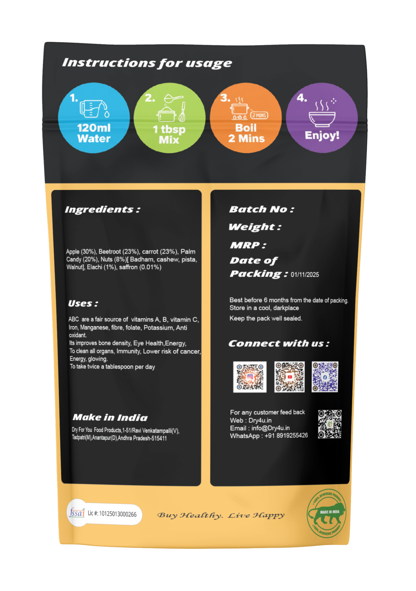 ABC Milk Treat (for hemoglobin increase)