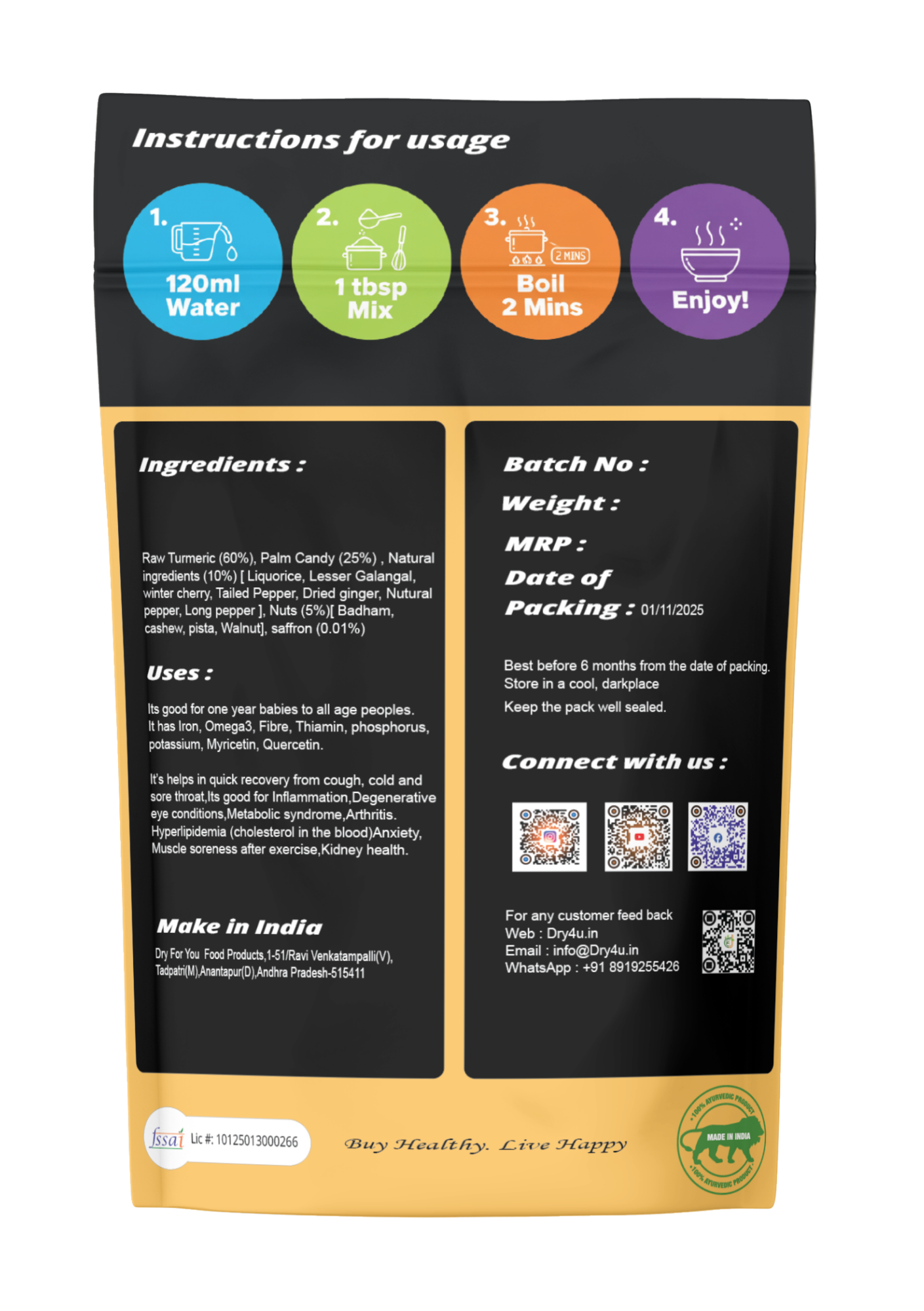 Golden Milk Treat- cold and cough