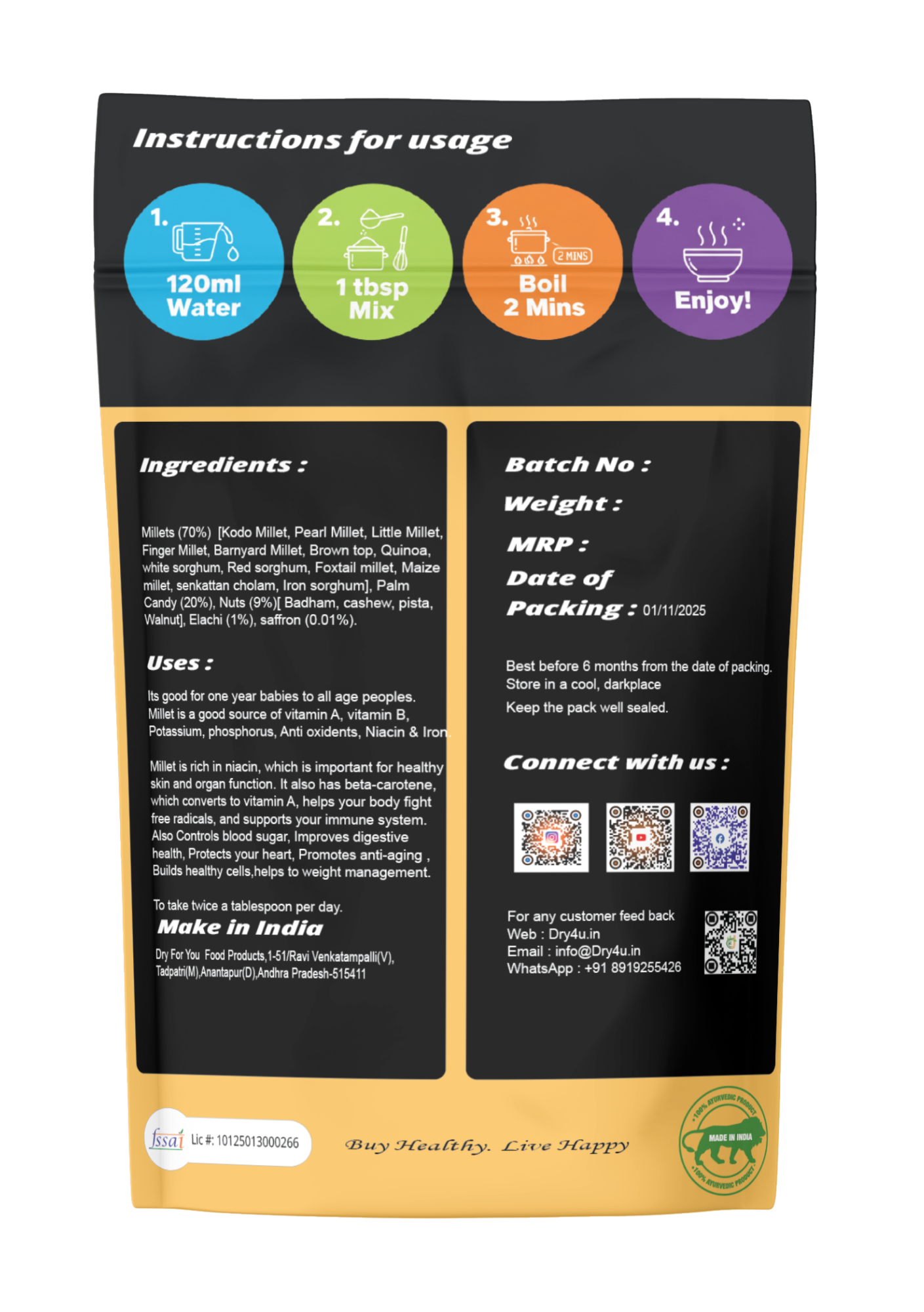 Suprise Millet milk mix