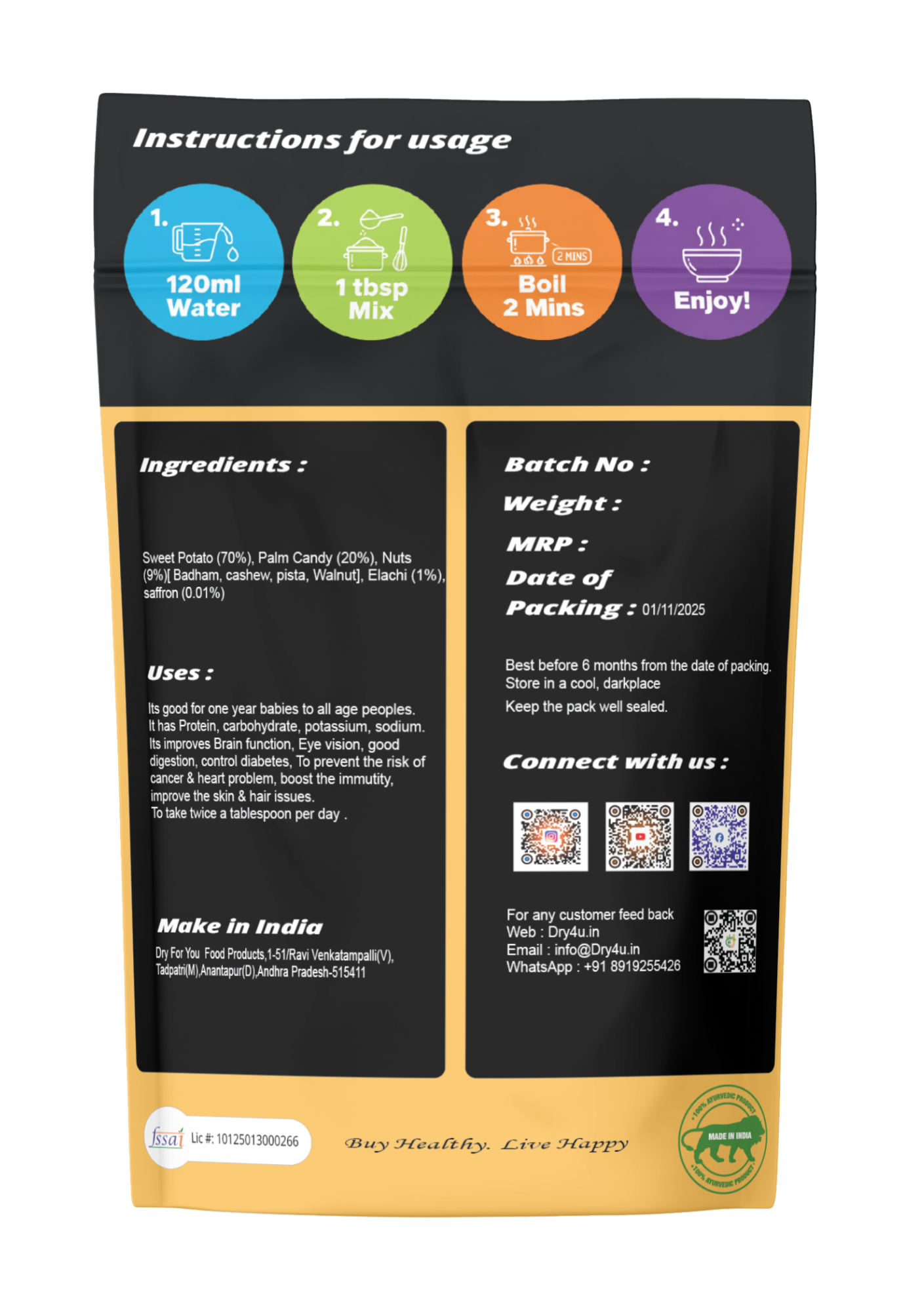 Sweet potato milk treat