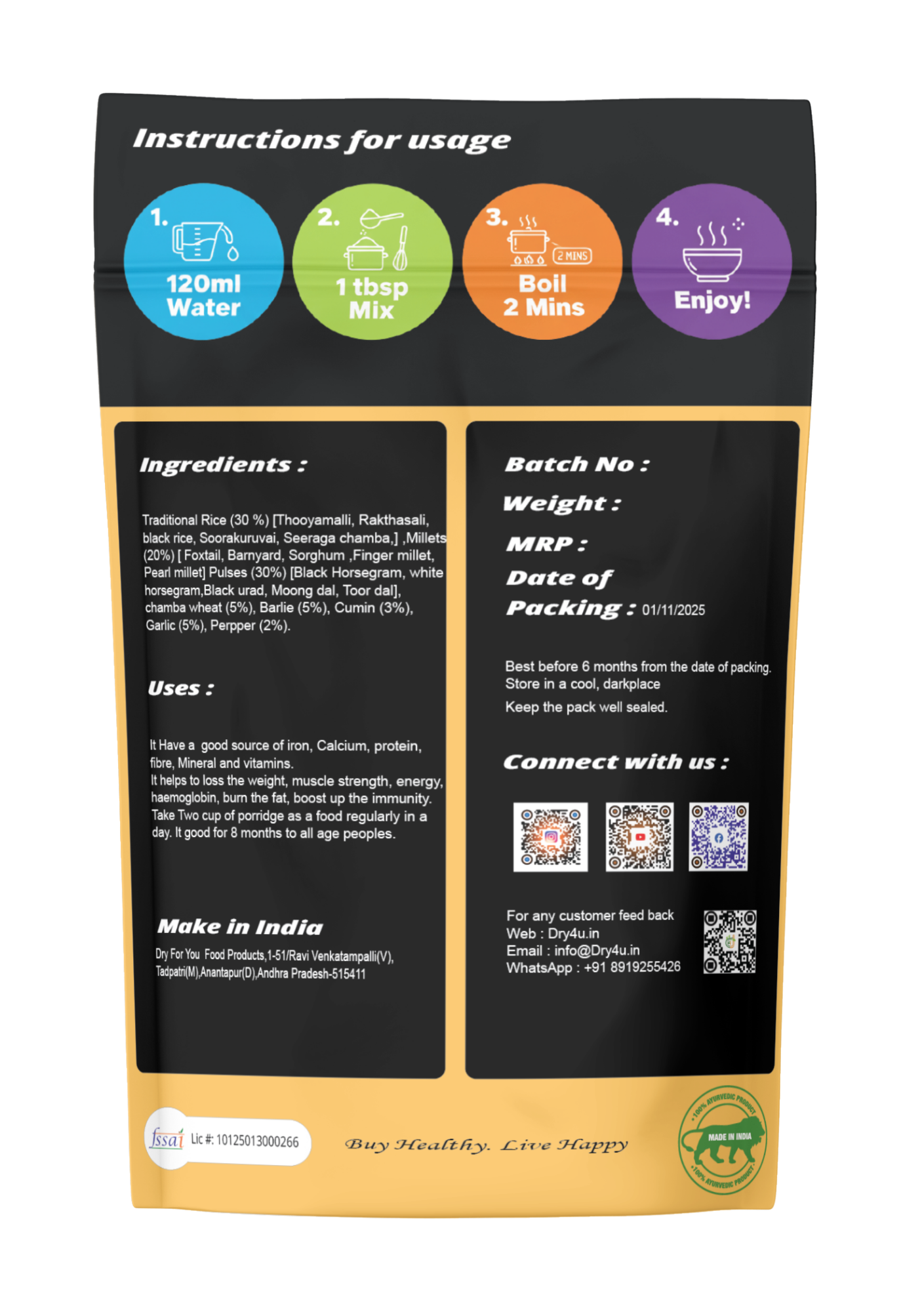 weight loss porridge mix (20 items)